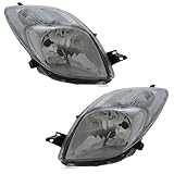 XYZ Parts Replacement Headlight Assembly Electric & Manual Chrome Inner Compatible With Toyota Yaris Mk2 Hatchback 2005-2008 Japan Built Models For UK 1 Pair Drivers Right Hand & Passengers Side Left