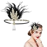 MIVAIUN 1920s Flapper Headpiece, 1920s Headband, Vintage Headband, Great Gatsby Costume Accessories for Women, 1920s Flapper Feather Headpiece, 20s Accessories for Costume Prom Wedding Party (1 Pcs)