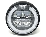 Motorcycle LED Headlight 6.5 Inch 165mm with High | Low Beam and Halo Daytime Running Light DRL | Homologated, Universal Fit for Café Racer | Roadster and Streetfighter Models