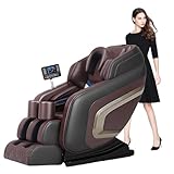 Massage Chair Full Body, Neck Shoulder Back Massage Recliner with Heat, Full Body Airbag Massage, Foot Rollers, Head and Calf Extension, Zero Gravity Armchair Massager Seat for Office Home, Brown