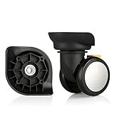 With Brake Luggage Replacement Wheels, 1 Pair Plastic Suitcase Replacement Spinner Wheels DL-W203# Repair Replacement Kit