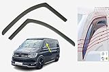 Set Of 2 Wind Deflectors IN-CHANNEL Type Compatible with VOLKSWAGEN T5 & T6 VW TRANSPORTER/MULTIVAN window deflectors 2003 to 2022 Models Acrylic Glass Side Visors Side Window Deflectors Transporter