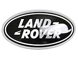 2Pcs OEM Front Grille & Tailgate Emblem Decals for Land Rover Evoque, Sport, Discovery, Velar, Defender – Chrome 85mm Oval Range Rover Grill Badge Logo with Free Black Surround Cover