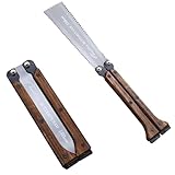 Japanese Hand Saw,Portable Folding Saw Double Edge 3 Sided Grinding Wood Saw and Walnut Handle Flexible Sharp Blade Portable for Camping,Hard Wood Soft Wood and Woodworking Tools