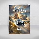 Ford Escort Mk1 Birthday Card for Uncle – Classic British Rally Car Mk1 for Motorsport Racing Fans & Retro Driving Enthusiasts: Uncle Birthday Card (Size A5)