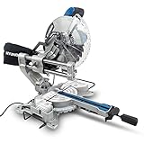 Hyundai 2000W Electric Sliding Power Mitre Saw with 255mm Blade, Laser Guide, Max. Cutting Height of 90mm & 0-45° Bevel, Vacuum Attachment Socket, 3 Year Warranty