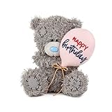 Me to You Tatty Teddy 10cm Happy Birthday Bear Holding Balloon - Official Collection, Grey
