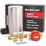 90W Shower Pump - 240V Water Pressure Booster Pump - Inline Electric Water Pumps for Mains Tap Shower Garden Hose Irrigation - Hot & Cold - Automatic High Pressure 1 Bar - Stainless Steel