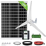 ECO-WORTHY 520W Solar Wind Power Kit: 400W Wind Turbine Generator+ 120W Monocrystalline Solar Panel for Off Grid 12 Volt Home Battery Charging Emergency Use¡­