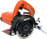 Yato Professional Wet & Dry Stone Cutting Saw, 1400W, 125mm Diamond Disc, 12000RPM, Max 38mm Cut Depth, Adjustable Water