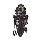 GODARM Handmade Carved African Mask Wall Decorations, Retro Three-Dimensional African Face Wall Hanging Sculpture, African Tribal Style Living Room Bar Home Decoration Artwork (A)