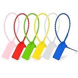 120 Pcs Security Tags Plastic Security Seals Cable Tie Labels, Secure Anti-Tamper Seals Self Locking Zip Ties Pull Tags 250mm Length