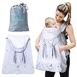 Orzbow Waterproof Baby Carrier Sun Cover,Breathable Summer Baby Carrier Rain Cover with Sun Protection,Windproof Baby Sling Cover with Hood and Zipper,for Spring,Autumn and Summer (Grey Rabbit)