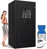 Portable Sauna Tent, Portable Sauna for Home Sauna Box with 3L 1200 W Steam Generator, Remote Control, Foldable Chair
