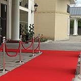 The Rug House Quality Rubber Backed Thick Red Runner Carpet For Events 133cm (4ft 4") Wide - Sold By 7ft