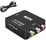 RCA to HDMI Adapter, AV to HDMI Converter, 1080P to HDMI CVBS AV Composite Video Audio Adapter for PC Laptop Mini Xbox PS2 PS3 TV STB VHS VCR Camera DVD