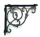 Spring life Victorian Style Cast Iron Ornate Shelf Bracket in 2 Sizes and 3 Colours (20X17, Black)