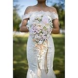 IVAYNE Rose Wedding Bouquets for Bride Cascading Bridal Bouquet Bride Bouquets for Wedding, for Wedding Ceremony and Anniversary