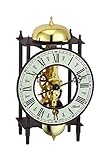Hermle Mechanical Mantel Clock - Skeleton Dial - Wrought Iron - Strike on Hour Black