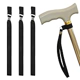 BEHAHAI 4pcs Walking Stick Wrist Straps - Black Wrist Loop Strap for Walking Stick Accessories