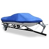 sourcingmap 14-16ft 210D Trailerable Boat Cover Waterproof Fishing Ski Bass Blue
