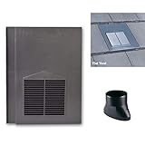 Grey Roof Tile Vent - Flat Tile Vents with Flexi Pipe Adaptor - Compatible with Sandtoft Calderdale, Russell Grampian, Redland Mini Stonewold & Marley Modern Tiles