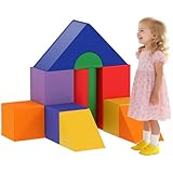 HOMCOM 11-Piece Soft Play Equipment for Toddlers, Kids Soft Play Set, Foam Blocks for Climbing, Crawling, Ages 1-3 Years, Multicoloured