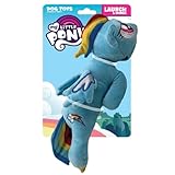 Hasbro My Little Pony Rainbow Dash Plush Dog Toy, 13-Inch Squeaker Toy for Dogs, Blue
