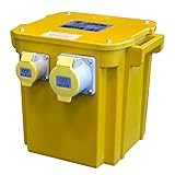 Faithfull FPPTRAN5 Site Transformer 110V 5kVA 3 Socket: 2 x 16amp and 1 x 32 amp