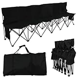 Yaheetech 6-Seat Folding Sport Bench, Outdoor Picnic Camping/Family Chair, Portable Steel Frame Spectator Chair with Carrying Bag, Black
