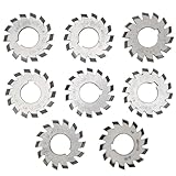 Set of 8 HSS Gear Cutters, Module 1 5, Designed for 20 Degree Bevel Gear Milling