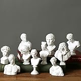 YiYFiT 10Pcs Mini 2.7” Greek Bust Statues, Famous Replica Resin Sculpture Figurines Small Head Statue Plaster Boys Portraits Crafts for Home Office Décor, Artist Sketch Drawing spray paint