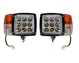 Led Headlight Lights Compatible with JCB Telehandler Loader Loadall Head Wired Headlamp Pair
