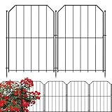 Yeabett Garden Fence 10 Pcs, Decorative Metal Fencing 31cm(W) × 41cm(H), Dog Fence Outdoor Animal Barrier for Flower Bed Yard Patio