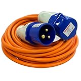 Crusader Products 10M Extension Lead Cable - Heavy Duty, 240V 16amp Camping Caravan Hook Up Cable Orange High Vis Orange Mains Power - Perfect For Campervan & Motorhome (10M)