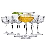 Martini Cocktail Glass, Set of 6 Retro 241ml Crystal Cocktail Glasses for Martini Margarita and Espresso Martini, Premium Quality Drinkware