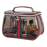 Clear Travel Toiletry Bag, Large Capacity Makeup Bag for Travel Toiletries, New Retro Waterproof Transparent Vintage Vanity Bag, Portable Skincare Storage Case, Cosmetic Bag for Women Girls Ladies