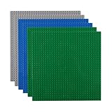 Reenwee 6 Packs Classic Baseplates, 10x10 inch with 32x32 Studs, Building Bricks Baseplate Compatible With Lego, Square Base Plates 32x32 Build and Durable and Sturdy Display Board, Green/Blue/Grey