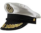 Unisex Mens Womem's Navy Captain Sailor Costume Hat Adult Size Adjustable Cap# One Size
