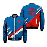 KGQSHFVF Mens Zipper 3D Bomber Jacket for SU.ZU.K.I Cozy Windbreakers Windproof Coats No Hood Flight Suit Air Force Outwear Tops Print Cargo Clothing with Pocket-A||4XL