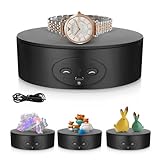 Couleeur 360° Electric Rotating Platform, 13cm Display Stand, Speed & Direction Adjustable Turntable for Jewelry