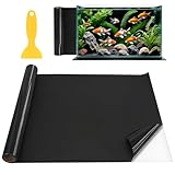 Sythrix Fish Tank Background, Black Aquarium Backdrop Aquarium Background Fish Underwater World Wallpaper Poster can be Cut for Fish Tank Decoration (Black 40 * 200cm)