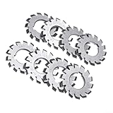 Volakebeing 8pcs for HSS M1 Involute Gear Cutters Set PA20 20 Degree High Speed Steel Metalworking Tools for for CNC Machining 22mm Aperture