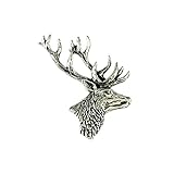 Stags Head English Pewter Lapel Pin Badge