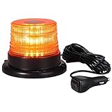 PROZOR 40 LED Magnetic Flashing Beacon Light - Amber Emergency Warning Strobe Light with 7 Modes & 5m Cable 40W IP65 Waterproof LED Flashing Beacon for 12/24V Vehicles Trucks