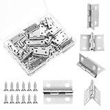 50 PCS Small Hinges with 200 Screws, Small Hinges for Wooden Box, Mini Cabinet Hinge for Wooden Jewelry Box, Crafts, Cabinet