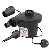 Jsdoin Electric Air Pump, 220V AC/50W 50/60Hz Portable Quick Fill AC Inflator Deflator with 3 Nozzles Pump for Bed Mattress Inflatables Paddling Pool Beach Toys