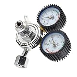 KIMISS CO2 Gas Cylinder Regulator with Dual Gauge for Kege or, Beer Brewing, Welding & Oxygen Use, G5/8 Carbon Dioxide Pressure Reducer