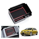 GAFAT V W GOLF 7 7.5 2013-2019 Center Console Armrest Storage Box Golf MK7 7.5 Center Armrest Organizer Center Armrest Accessories Golf 7 (Red)
