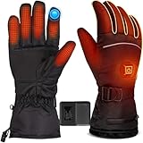Ainid Heated Gloves, Electric Rechargeable Heated Gloves for Men Women with 3 Levels Heat & Last 8 Hours, Winter Touchscreen Waterproof Gloves for Outdoor Sports (L)